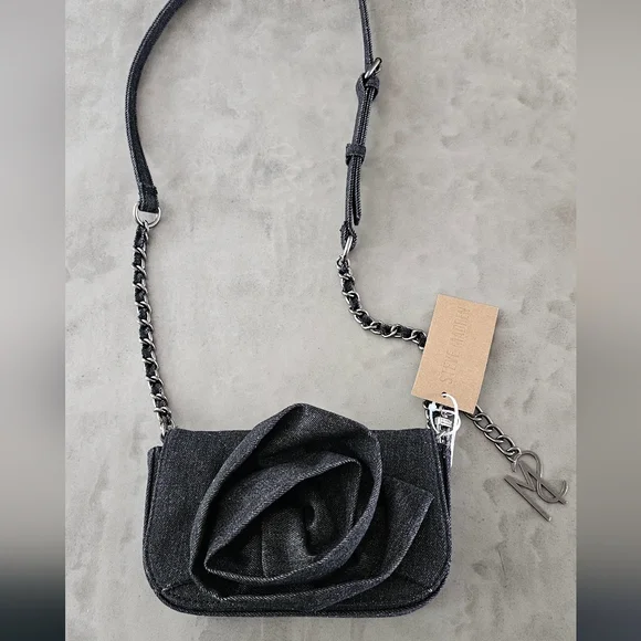 Steve Madden BNWT Black Denim Purse - Picture 2 of 8